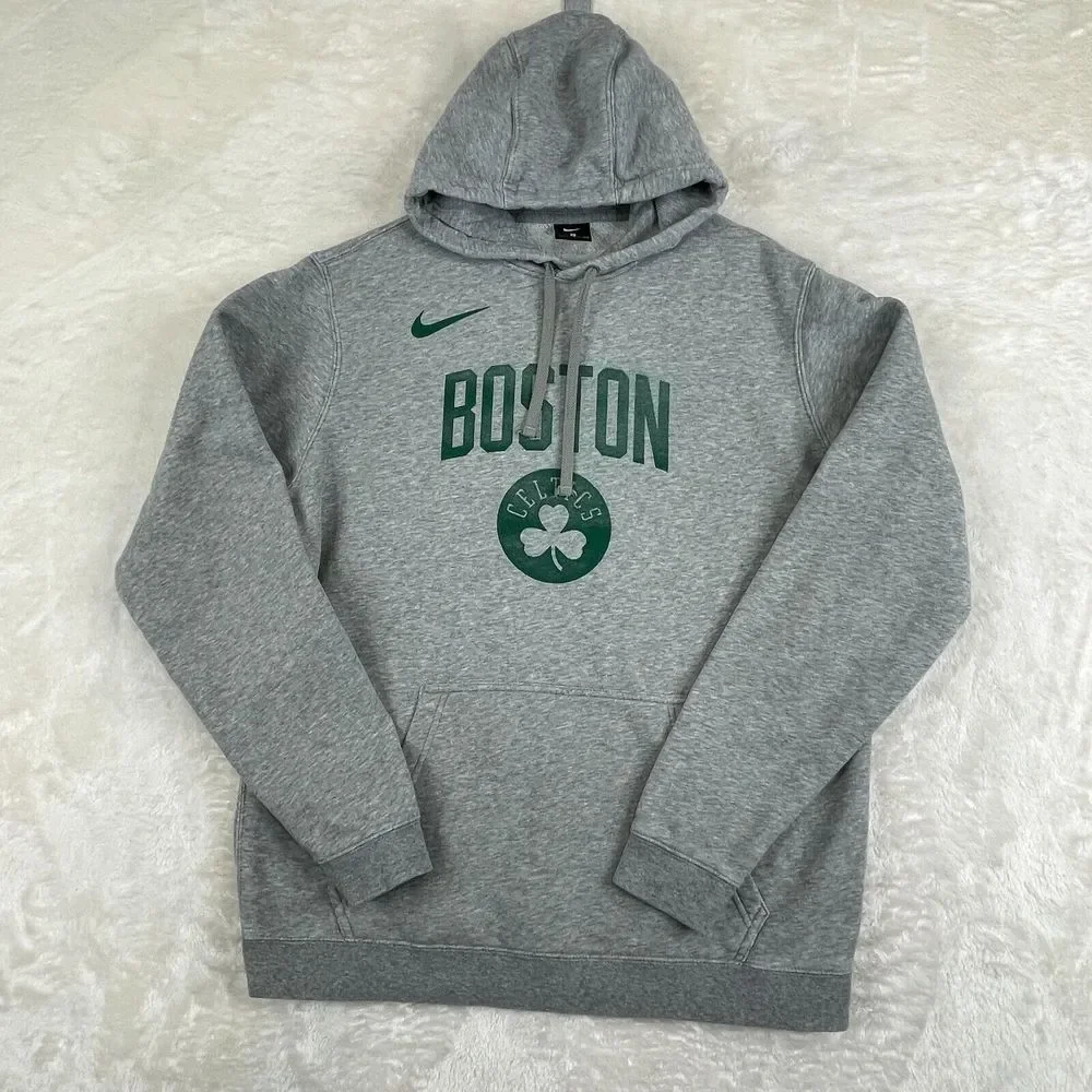 Boston Celtics NIke Hoodie Sweatshirt Mens Large Gray Basketball NBA * - Picture 1 of 9